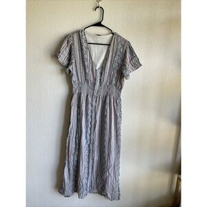 J.Glee Extra Large Boho Maxi Dress Women's Cottage Whimsical Floral  Sleeve